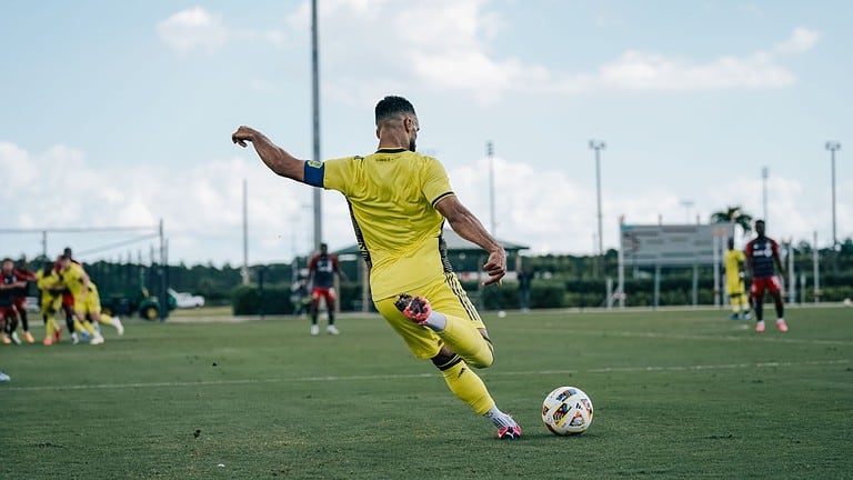 hany mukhtar kicks ball in nashville sc's third preseason match